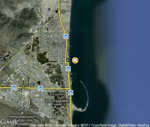 map: Diving in Fujairah