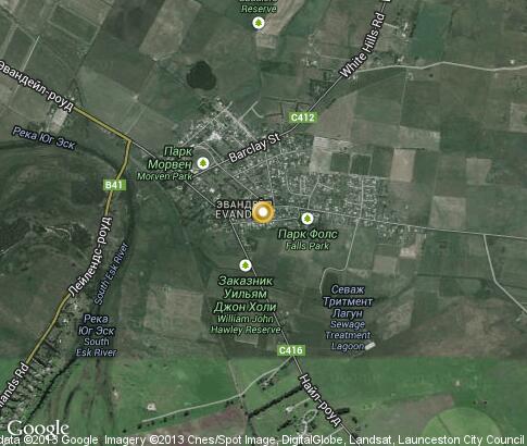 map: Evandale, Tasmania