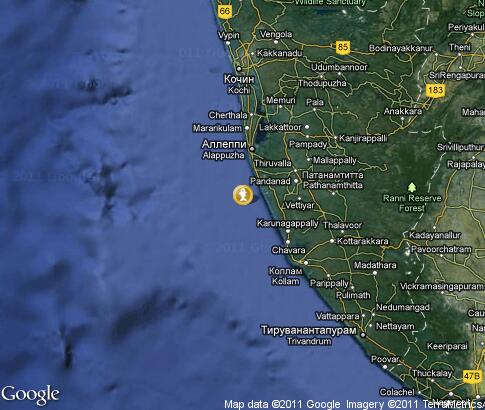 地图: Fishing in Kerala