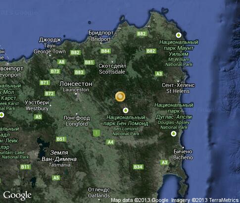 地图: North East Region of Tasmania