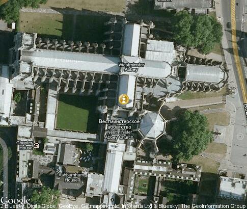 マップ: Poets' Corner in Westminster Abbey