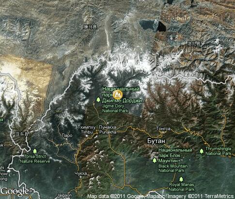 map: Bhutan, landscape