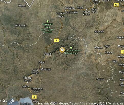 地图: Semien Mountains National Park