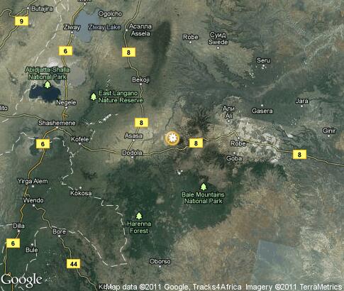 карта: Горный национальный парк Бейл