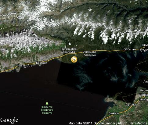 地图: 伊塞克湖、度假村